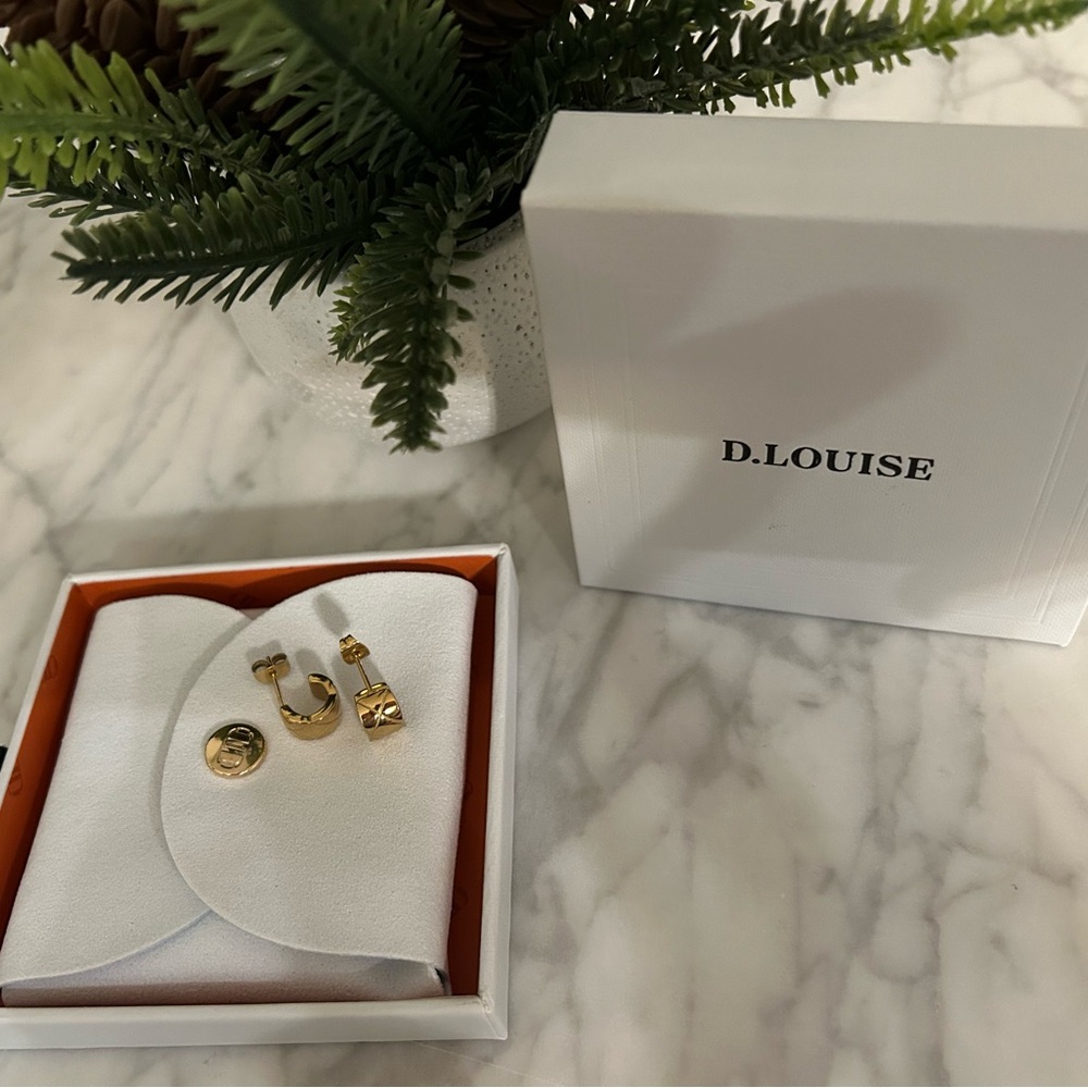 NWT D. LOUISE Earrings, Timeless Huggies